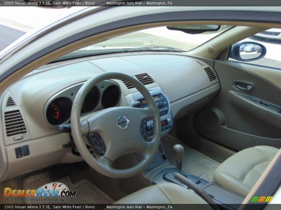 2003 Nissan Altima 3.5 SE Satin White Pearl / Blond Photo #11