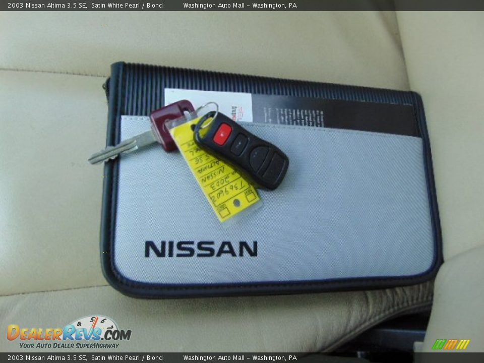2003 Nissan Altima 3.5 SE Satin White Pearl / Blond Photo #18