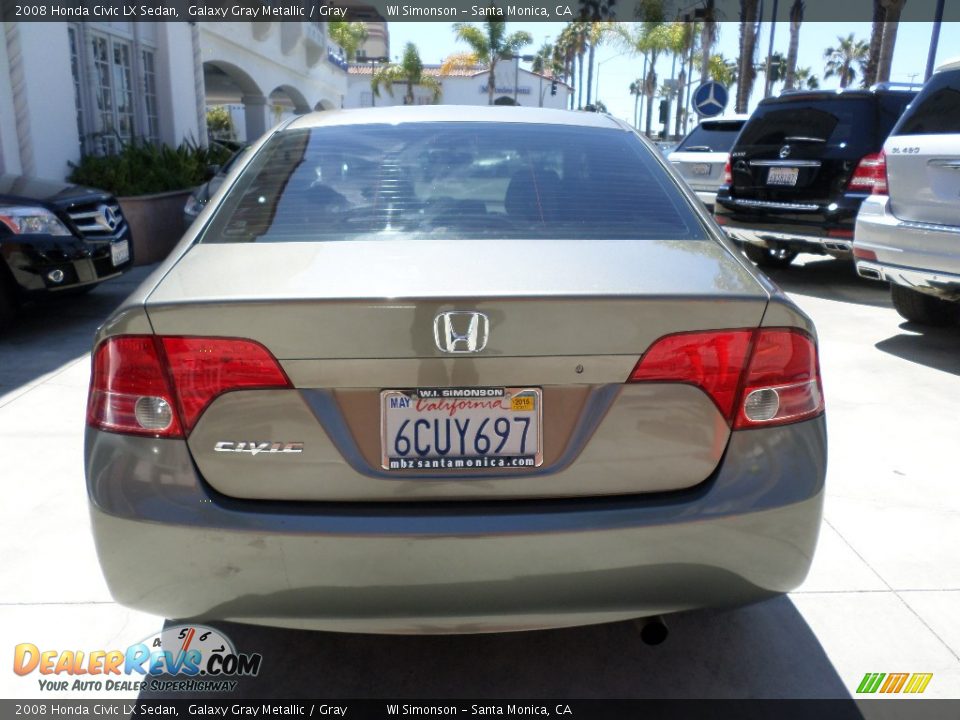 2008 Honda Civic LX Sedan Galaxy Gray Metallic / Gray Photo #3