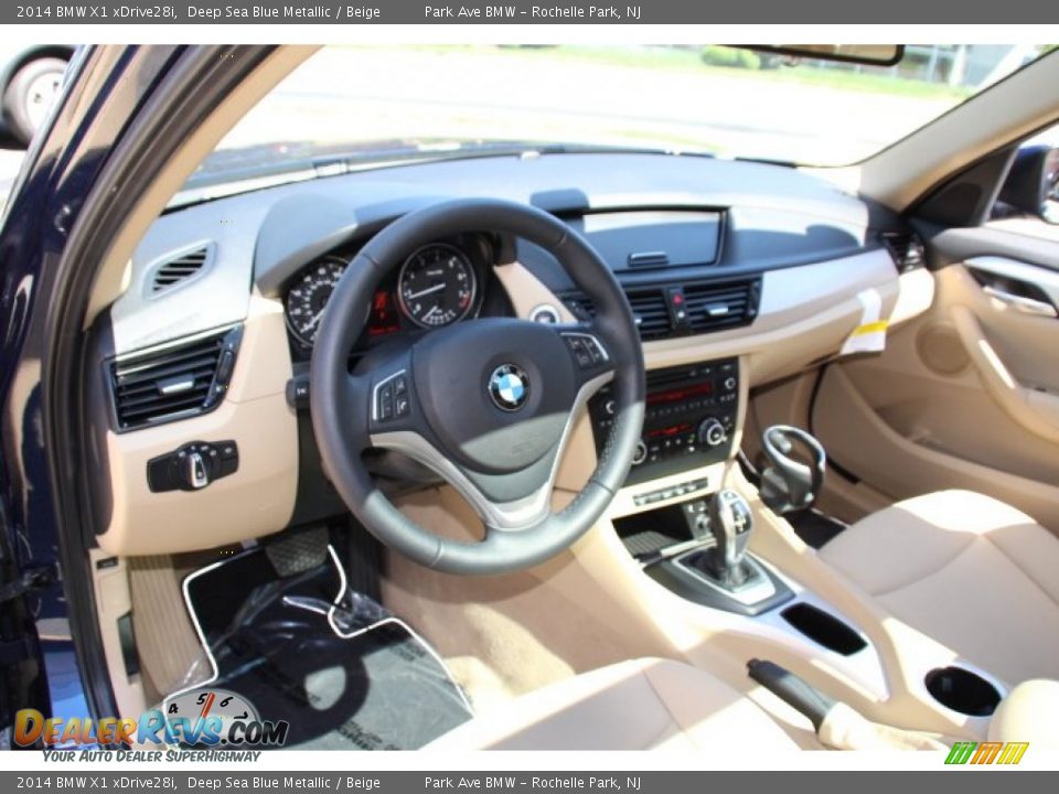 2014 BMW X1 xDrive28i Deep Sea Blue Metallic / Beige Photo #9