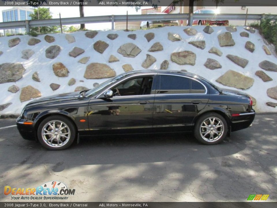 2008 Jaguar S-Type 3.0 Ebony Black / Charcoal Photo #2