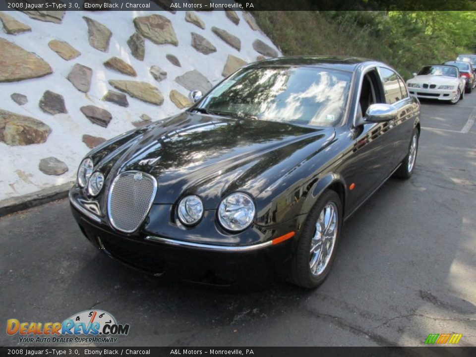 2008 Jaguar S-Type 3.0 Ebony Black / Charcoal Photo #9
