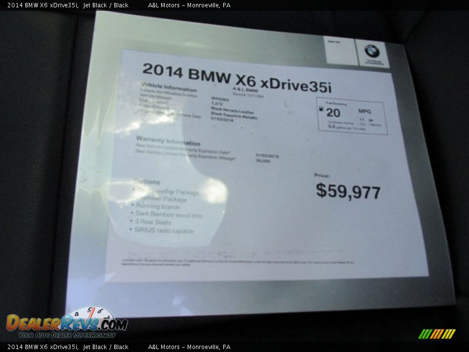 2014 BMW X6 xDrive35i Jet Black / Black Photo #12