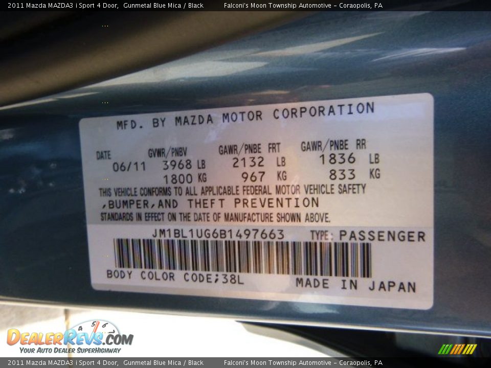 2011 Mazda MAZDA3 i Sport 4 Door Gunmetal Blue Mica / Black Photo #3