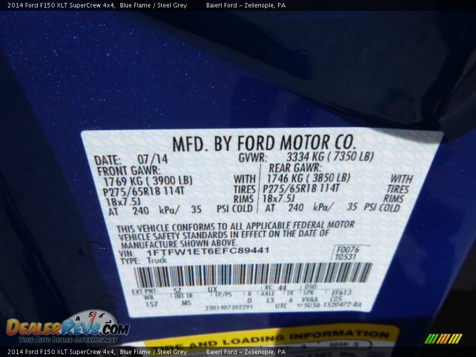 2014 Ford F150 XLT SuperCrew 4x4 Blue Flame / Steel Grey Photo #20