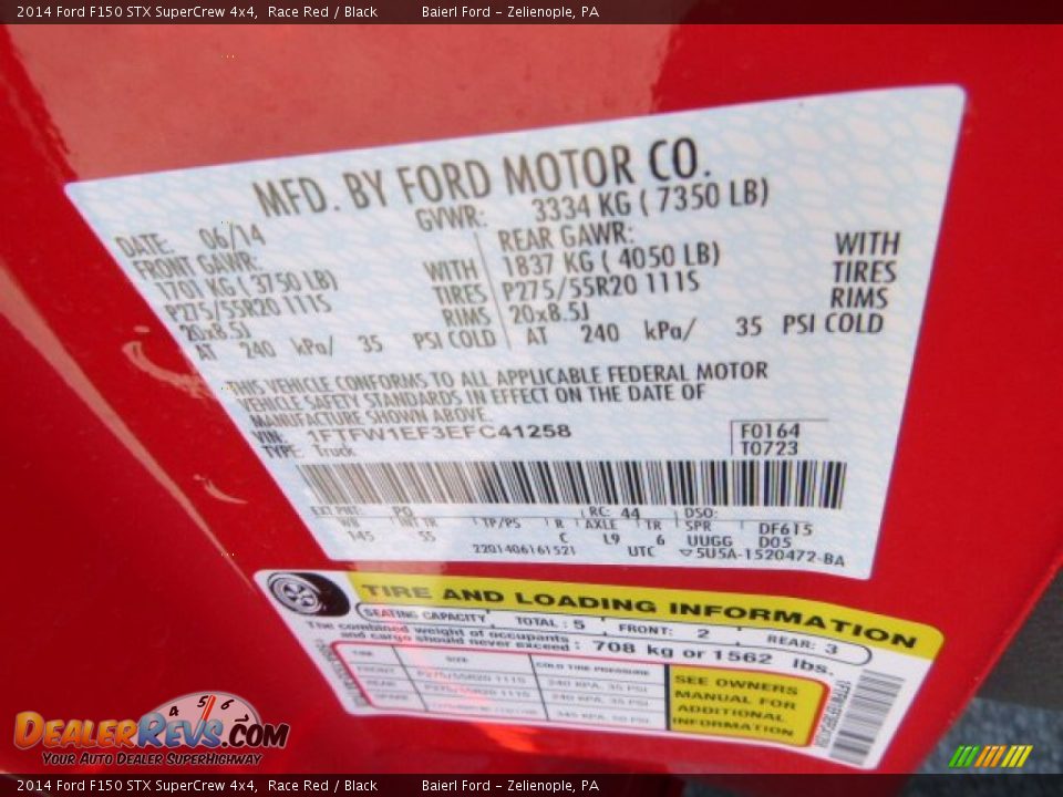 2014 Ford F150 STX SuperCrew 4x4 Race Red / Black Photo #20