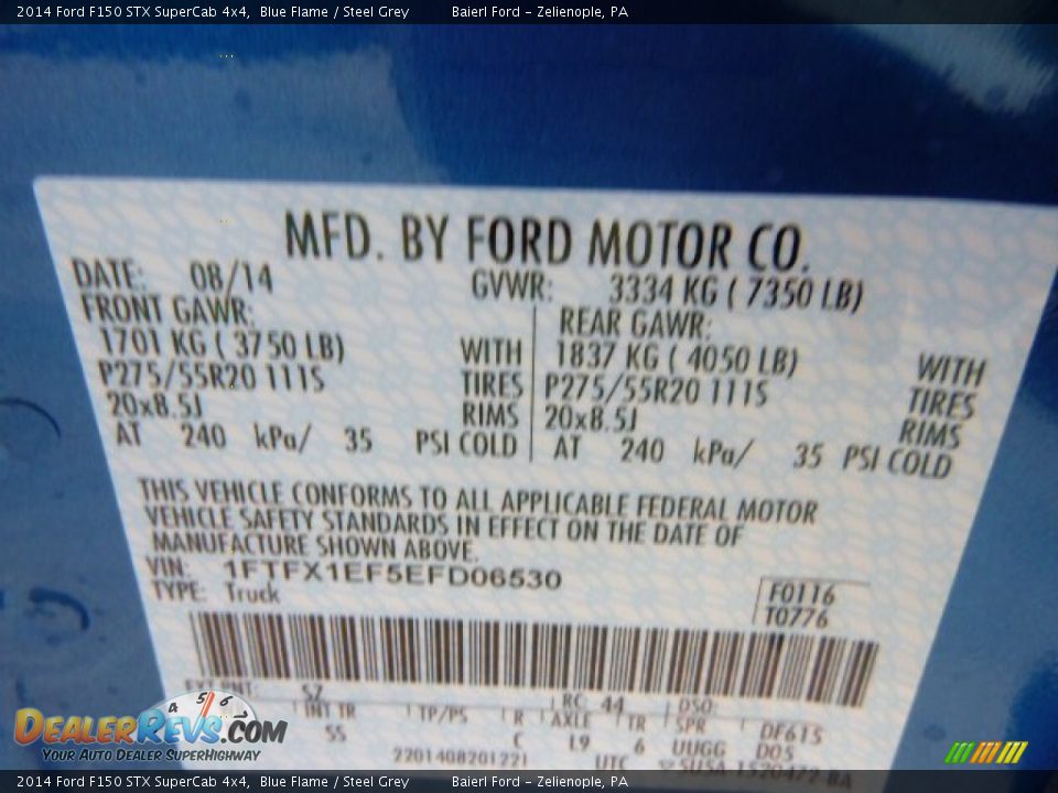 2014 Ford F150 STX SuperCab 4x4 Blue Flame / Steel Grey Photo #20