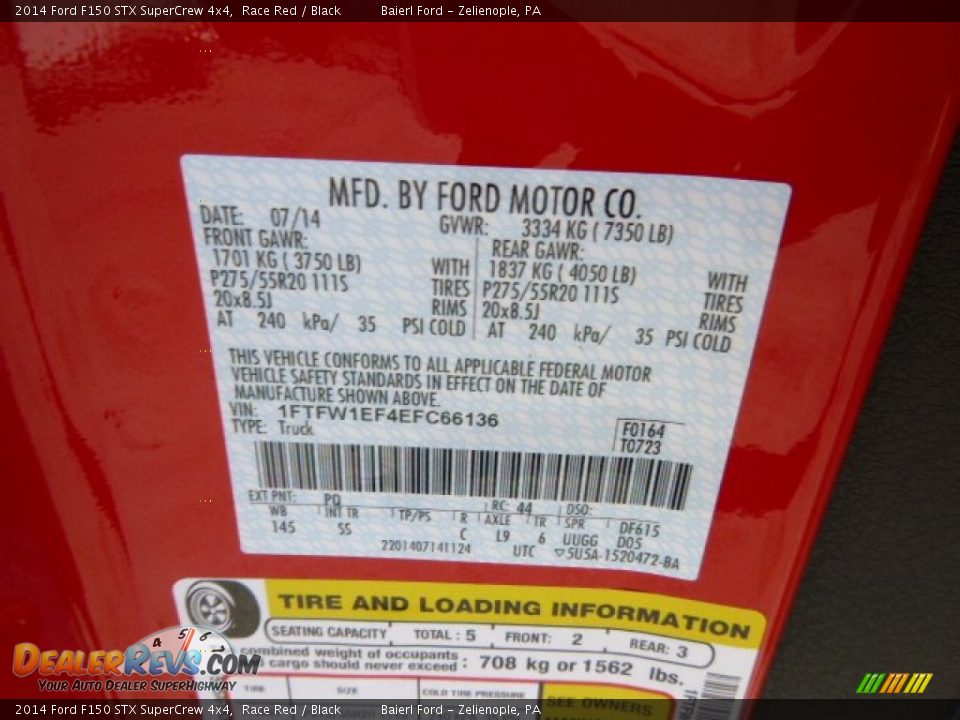 2014 Ford F150 STX SuperCrew 4x4 Race Red / Black Photo #19
