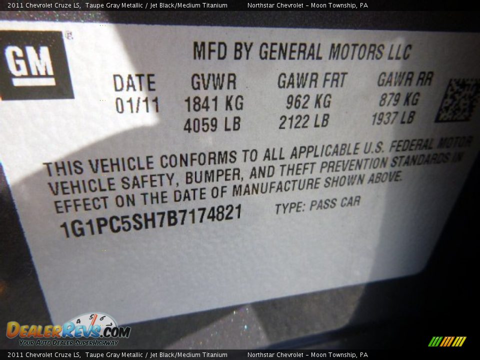 2011 Chevrolet Cruze LS Taupe Gray Metallic / Jet Black/Medium Titanium Photo #19