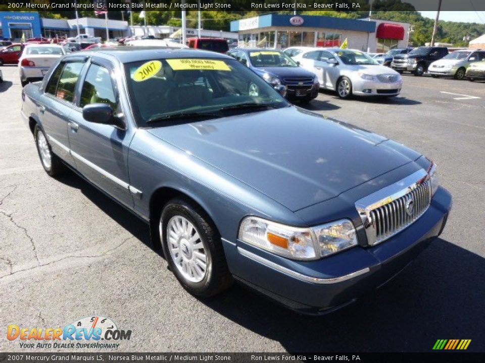 2007 Mercury Grand Marquis LS Norsea Blue Metallic / Medium Light Stone Photo #2