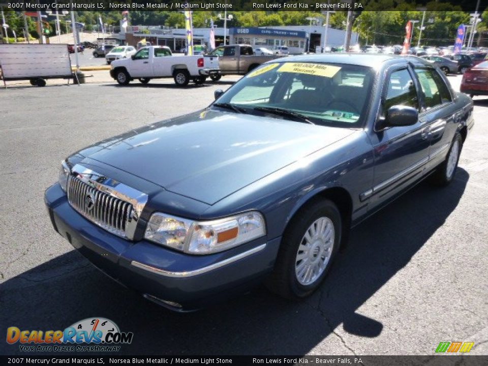 2007 Mercury Grand Marquis LS Norsea Blue Metallic / Medium Light Stone Photo #4
