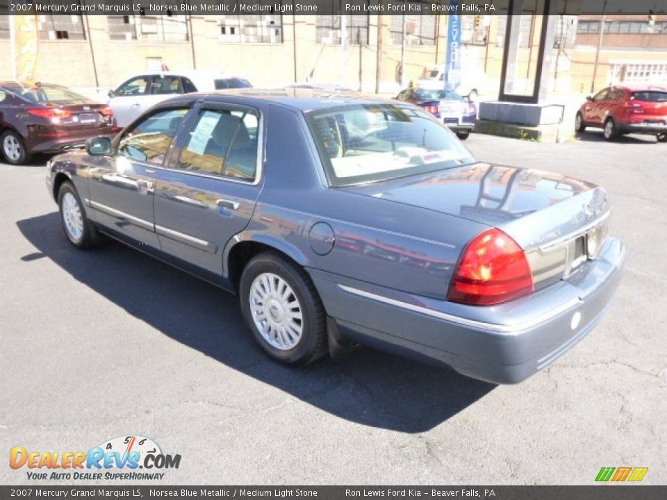 2007 Mercury Grand Marquis LS Norsea Blue Metallic / Medium Light Stone Photo #6