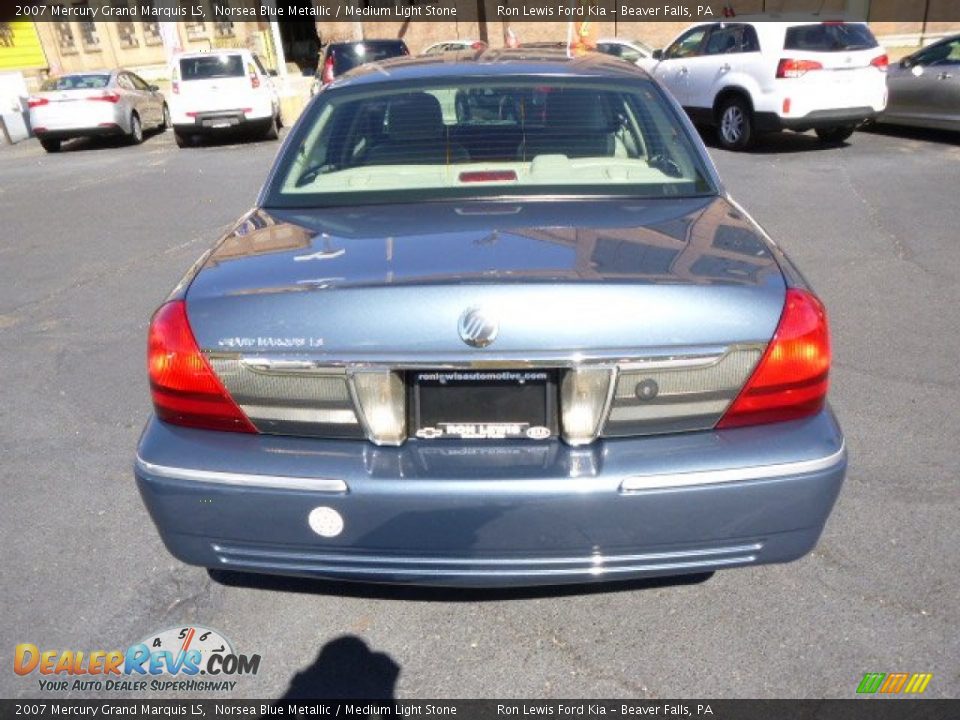 2007 Mercury Grand Marquis LS Norsea Blue Metallic / Medium Light Stone Photo #7