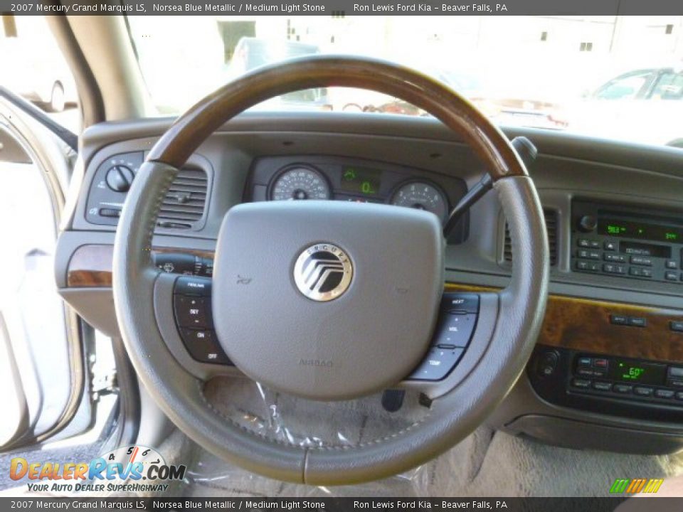 2007 Mercury Grand Marquis LS Norsea Blue Metallic / Medium Light Stone Photo #18