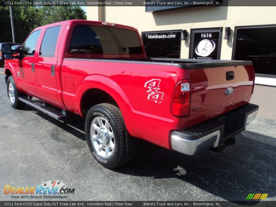 2011 Ford F250 Super Duty XLT Crew Cab 4x4 Vermillion Red / Steel Gray Photo #2