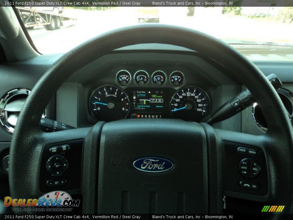 2011 Ford F250 Super Duty XLT Crew Cab 4x4 Vermillion Red / Steel Gray Photo #8