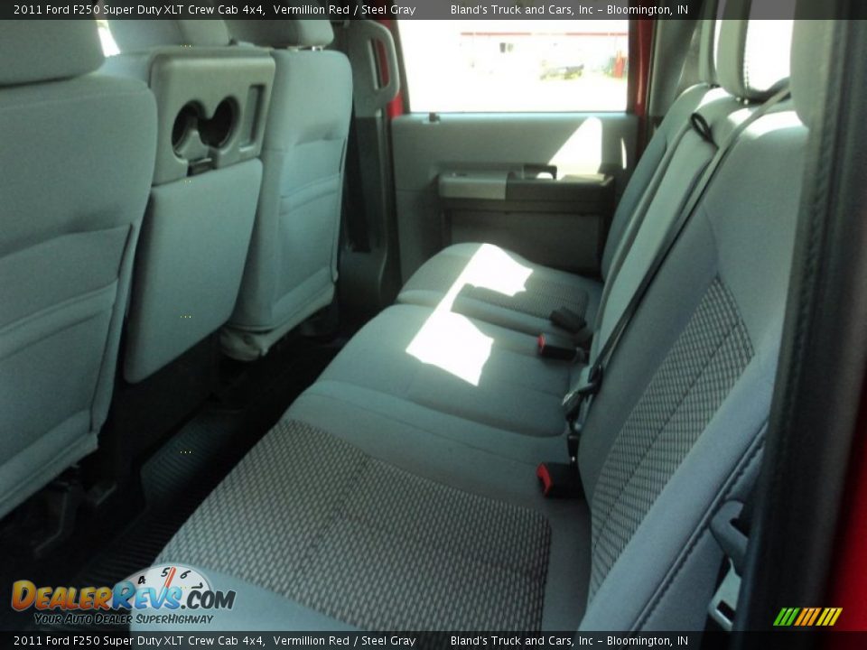 2011 Ford F250 Super Duty XLT Crew Cab 4x4 Vermillion Red / Steel Gray Photo #24