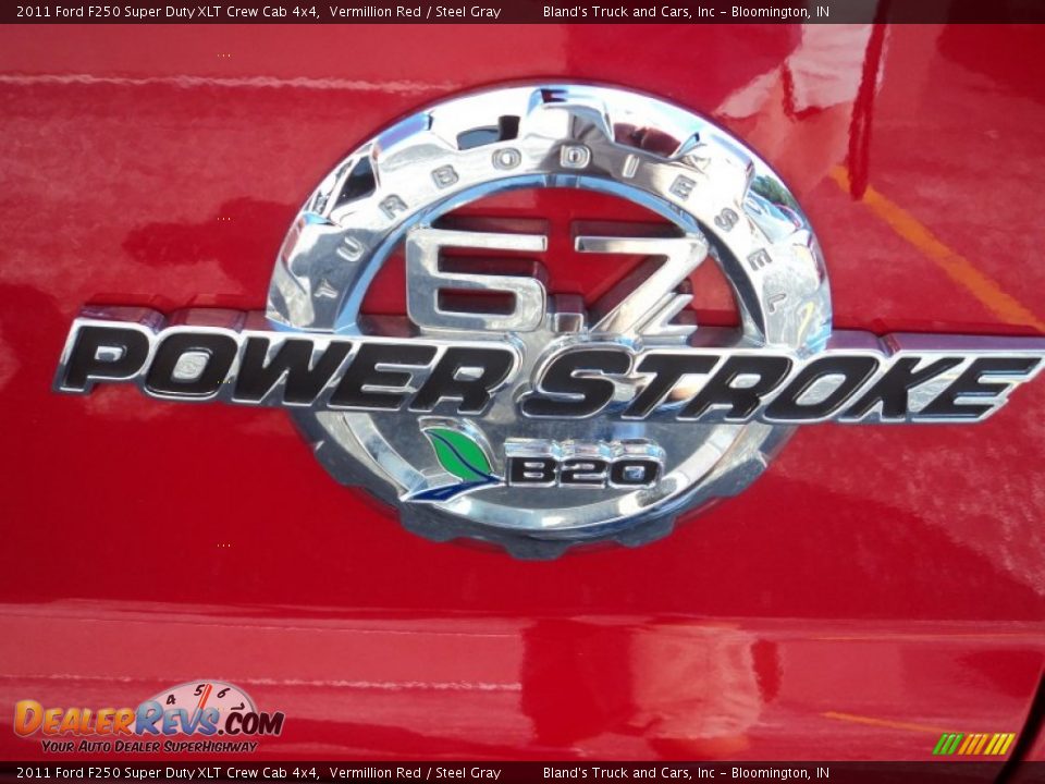 2011 Ford F250 Super Duty XLT Crew Cab 4x4 Vermillion Red / Steel Gray Photo #29