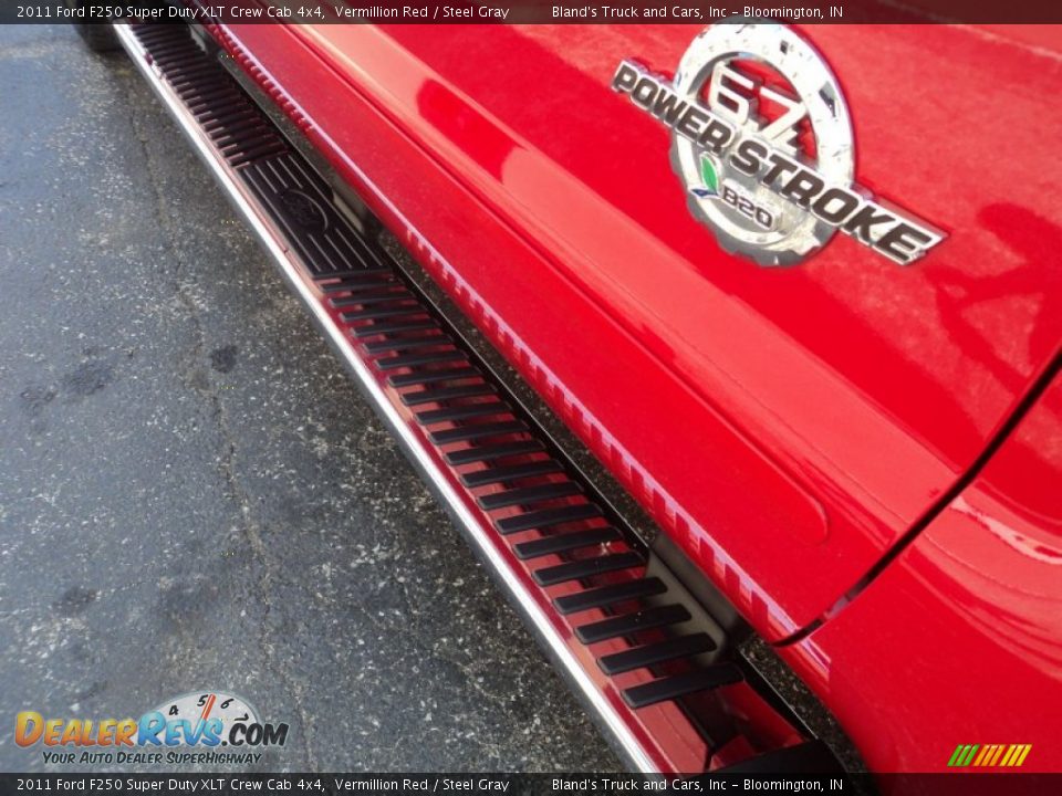 2011 Ford F250 Super Duty XLT Crew Cab 4x4 Vermillion Red / Steel Gray Photo #30