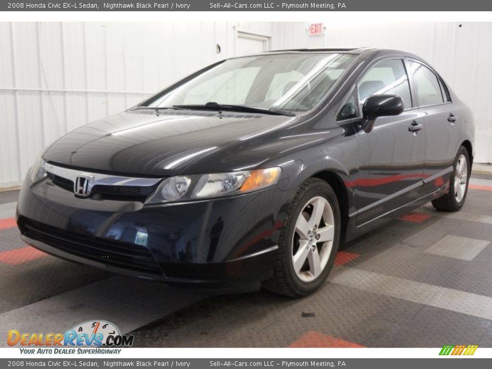 2008 Honda Civic EX-L Sedan Nighthawk Black Pearl / Ivory Photo #2