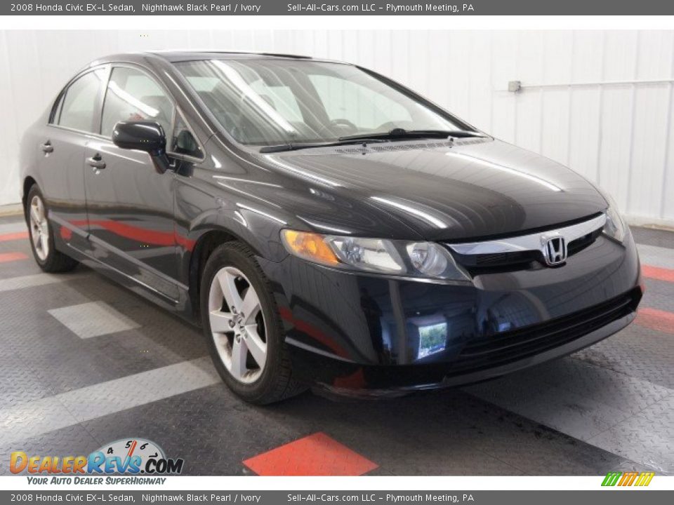 2008 Honda Civic EX-L Sedan Nighthawk Black Pearl / Ivory Photo #4