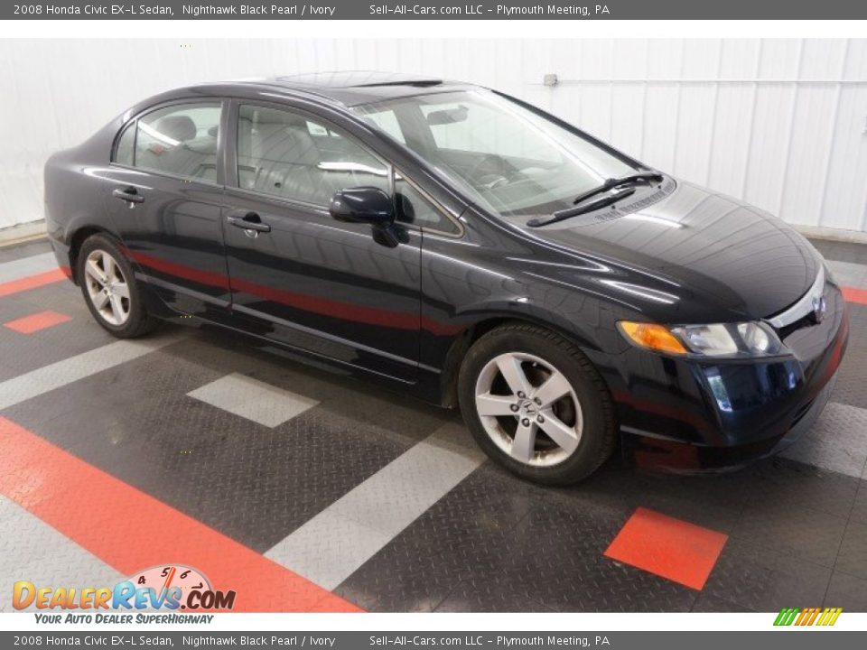2008 Honda Civic EX-L Sedan Nighthawk Black Pearl / Ivory Photo #5