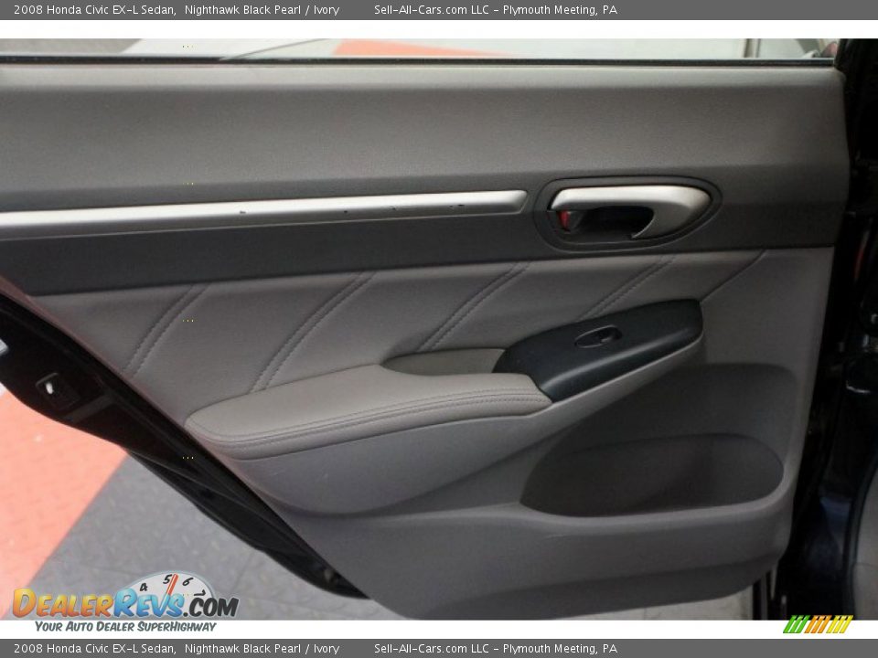 2008 Honda Civic EX-L Sedan Nighthawk Black Pearl / Ivory Photo #14