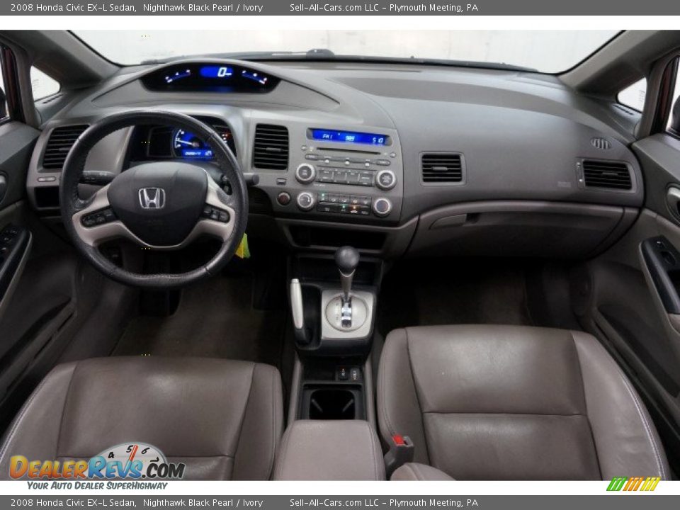 2008 Honda Civic EX-L Sedan Nighthawk Black Pearl / Ivory Photo #21
