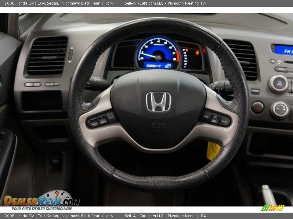 2008 Honda Civic EX-L Sedan Nighthawk Black Pearl / Ivory Photo #22