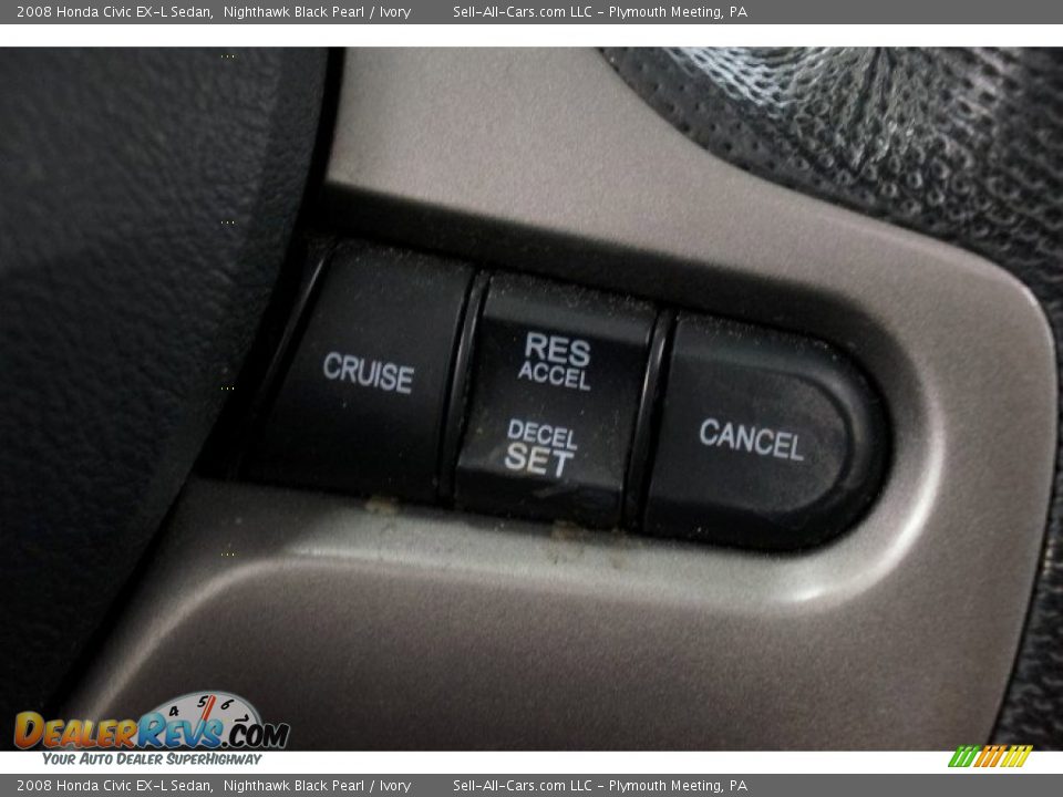 2008 Honda Civic EX-L Sedan Nighthawk Black Pearl / Ivory Photo #24
