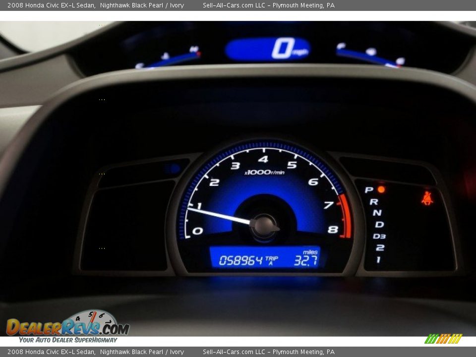 2008 Honda Civic EX-L Sedan Nighthawk Black Pearl / Ivory Photo #28