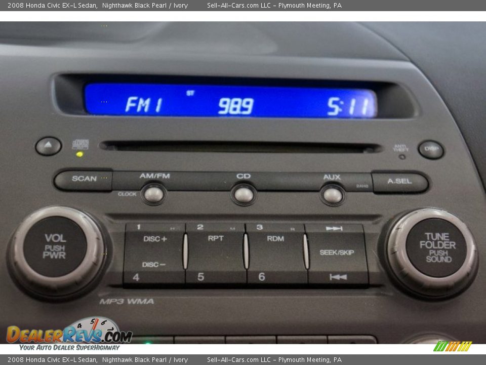 2008 Honda Civic EX-L Sedan Nighthawk Black Pearl / Ivory Photo #31
