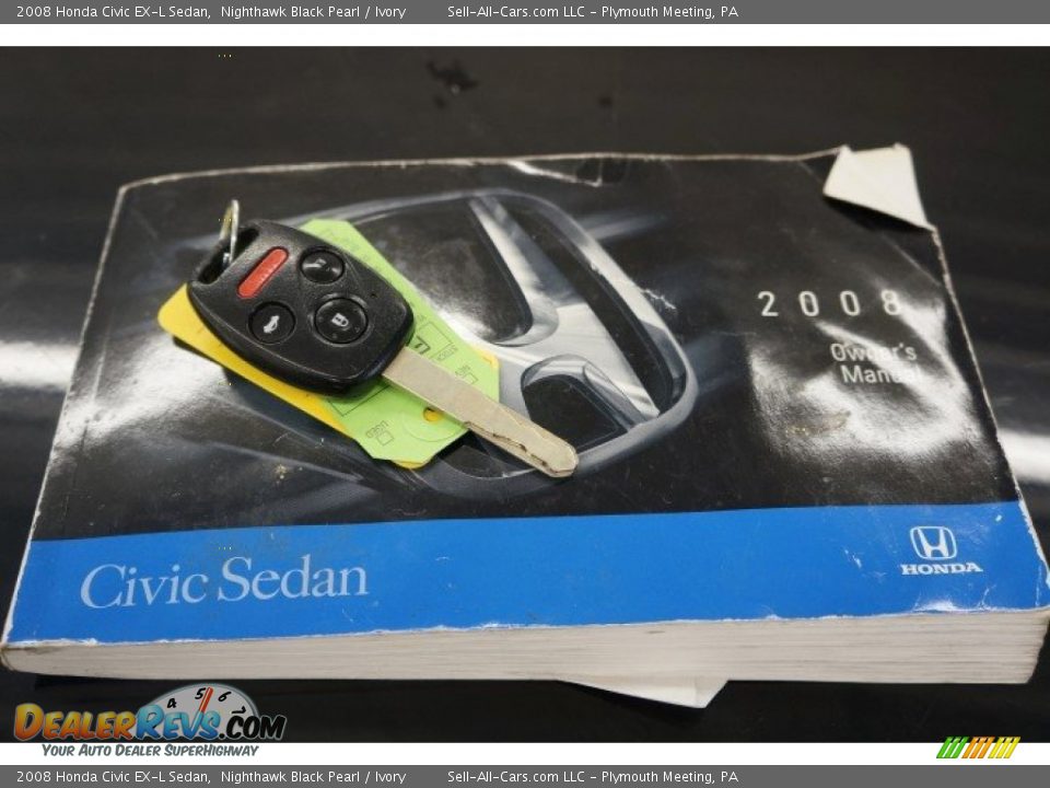 2008 Honda Civic EX-L Sedan Nighthawk Black Pearl / Ivory Photo #34