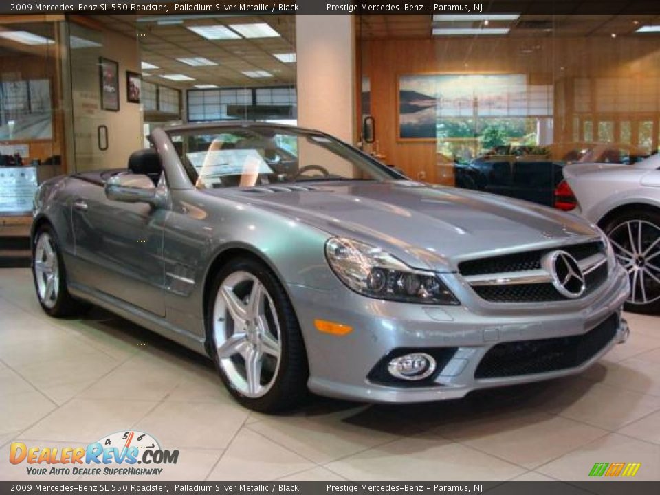 2009 Mercedes-Benz SL 550 Roadster Palladium Silver Metallic / Black Photo #1