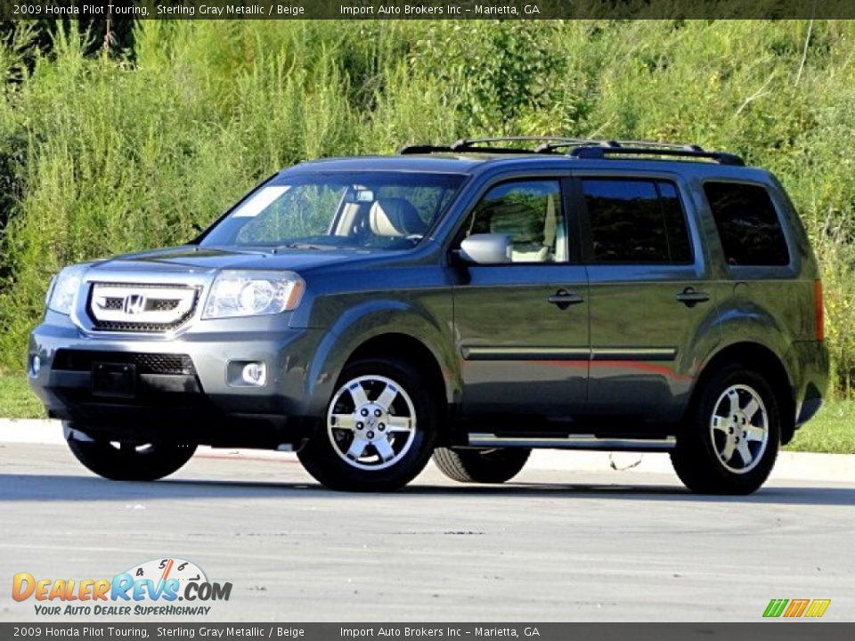 2009 Honda Pilot Touring Sterling Gray Metallic / Beige Photo #4