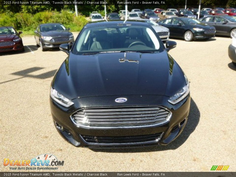 2015 Ford Fusion Titanium AWD Tuxedo Black Metallic / Charcoal Black Photo #3
