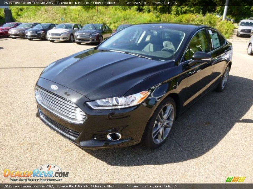 2015 Ford Fusion Titanium AWD Tuxedo Black Metallic / Charcoal Black Photo #4