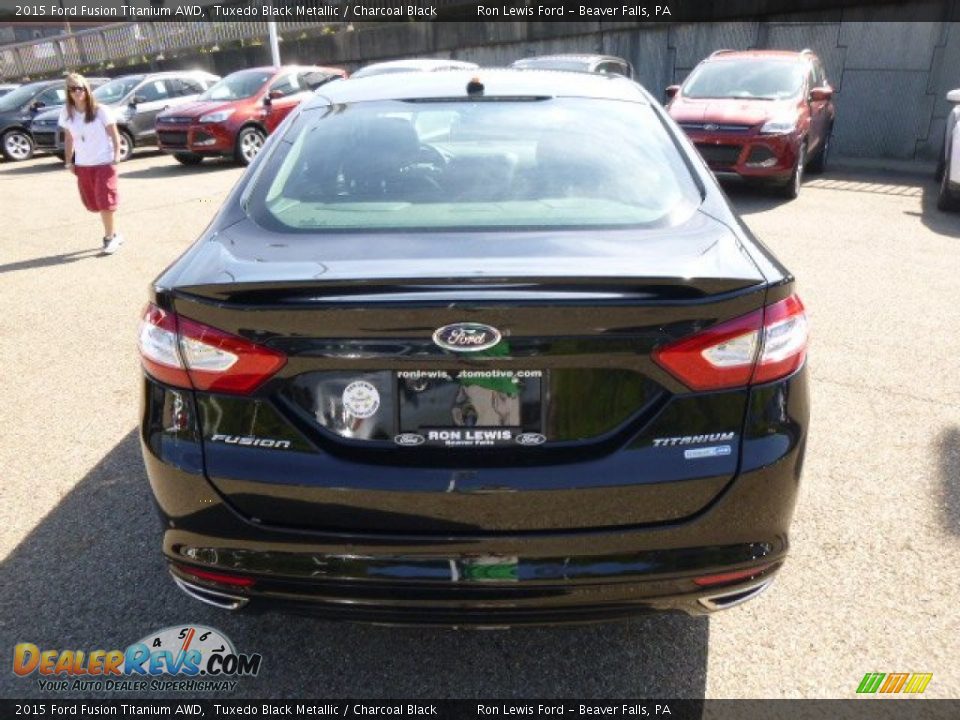 2015 Ford Fusion Titanium AWD Tuxedo Black Metallic / Charcoal Black Photo #7