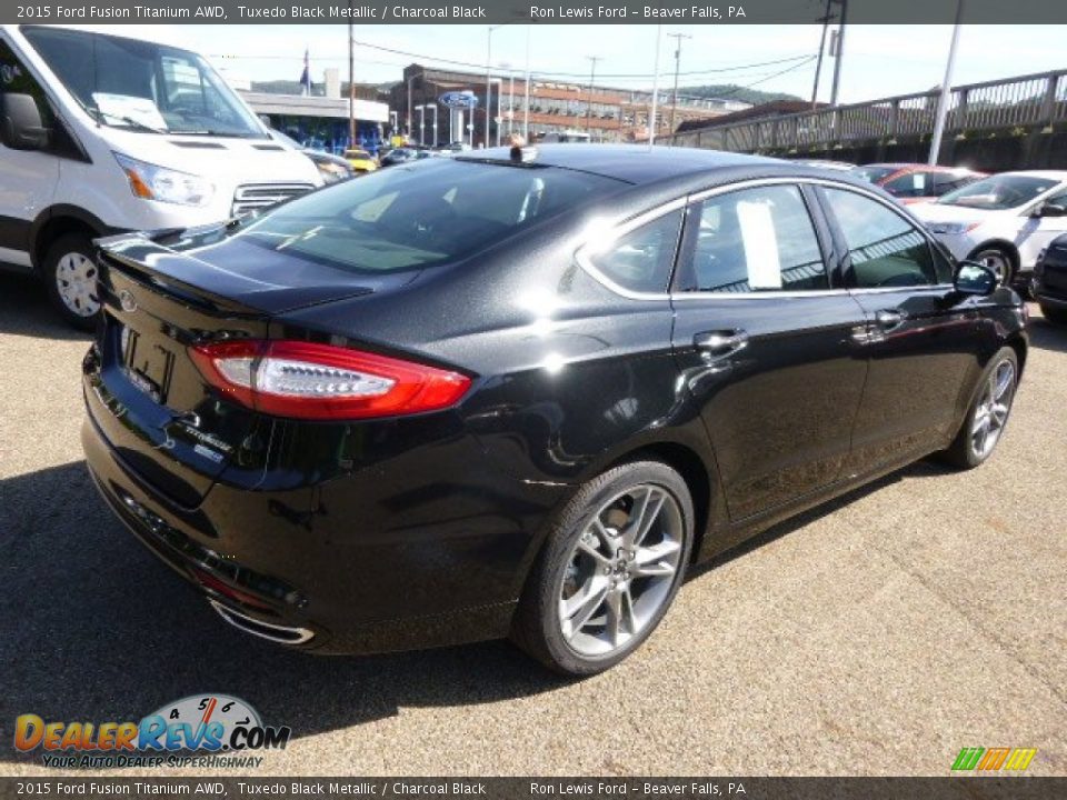 2015 Ford Fusion Titanium AWD Tuxedo Black Metallic / Charcoal Black Photo #8