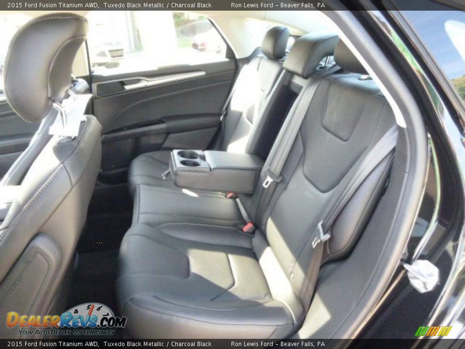 Rear Seat of 2015 Ford Fusion Titanium AWD Photo #11