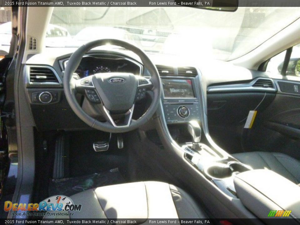2015 Ford Fusion Titanium AWD Tuxedo Black Metallic / Charcoal Black Photo #12