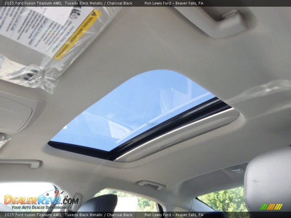 2015 Ford Fusion Titanium AWD Tuxedo Black Metallic / Charcoal Black Photo #14