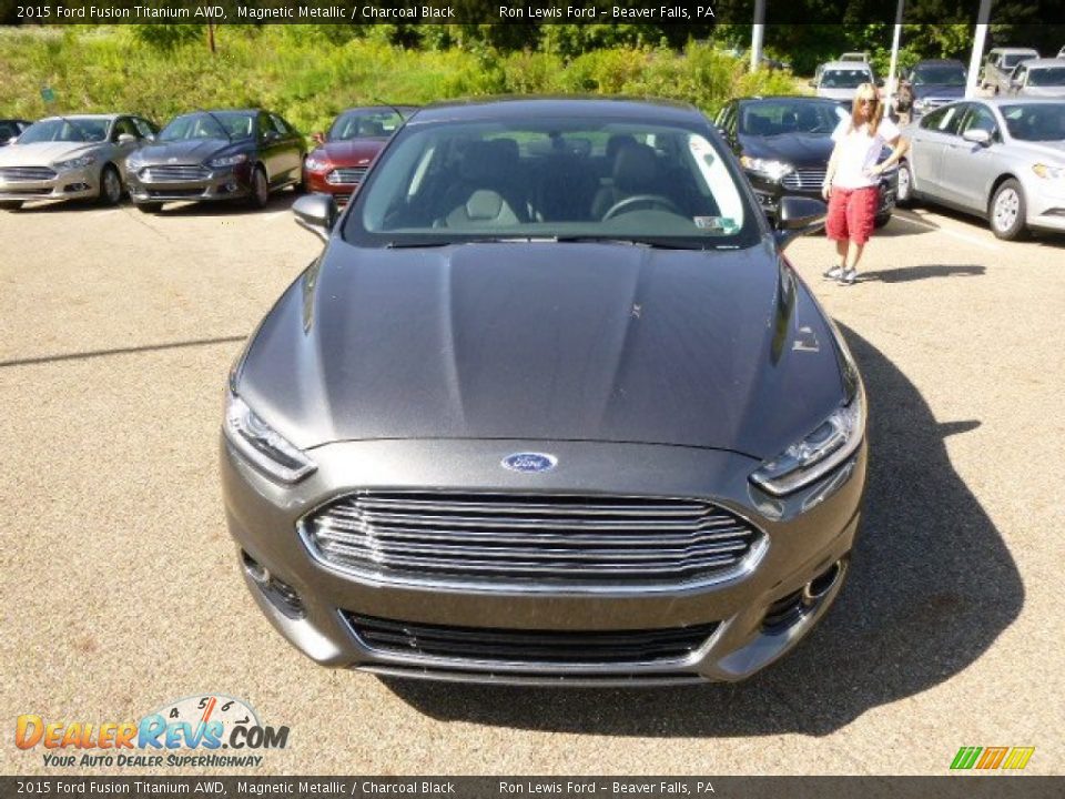 2015 Ford Fusion Titanium AWD Magnetic Metallic / Charcoal Black Photo #3