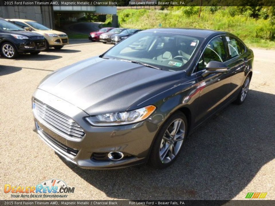 2015 Ford Fusion Titanium AWD Magnetic Metallic / Charcoal Black Photo #4