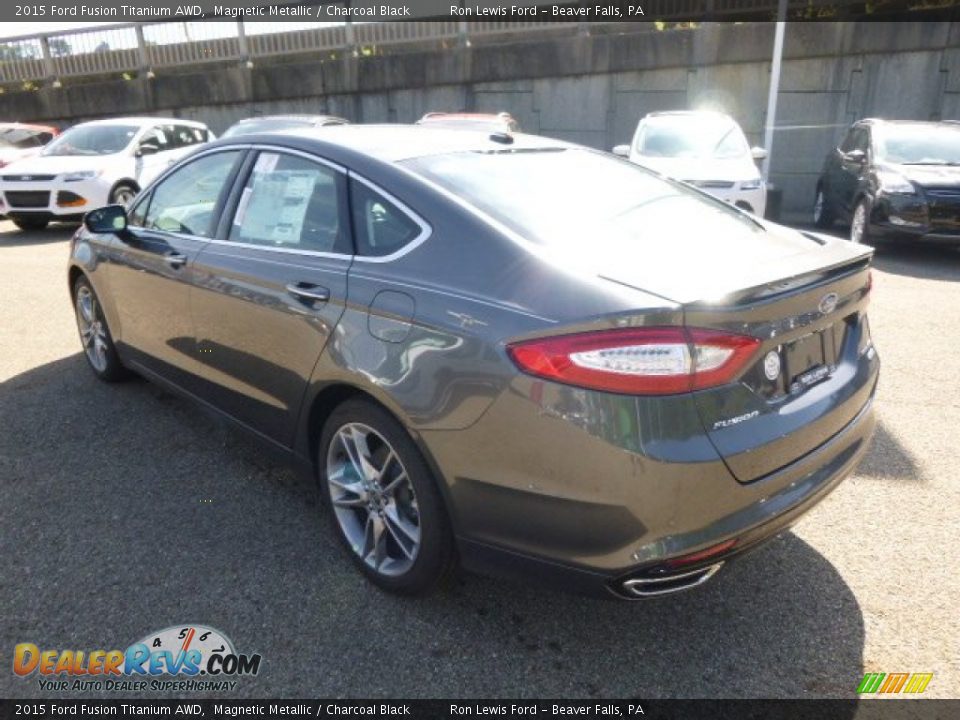 2015 Ford Fusion Titanium AWD Magnetic Metallic / Charcoal Black Photo #6