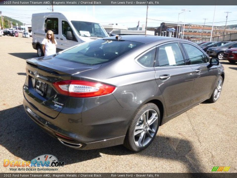 2015 Ford Fusion Titanium AWD Magnetic Metallic / Charcoal Black Photo #8
