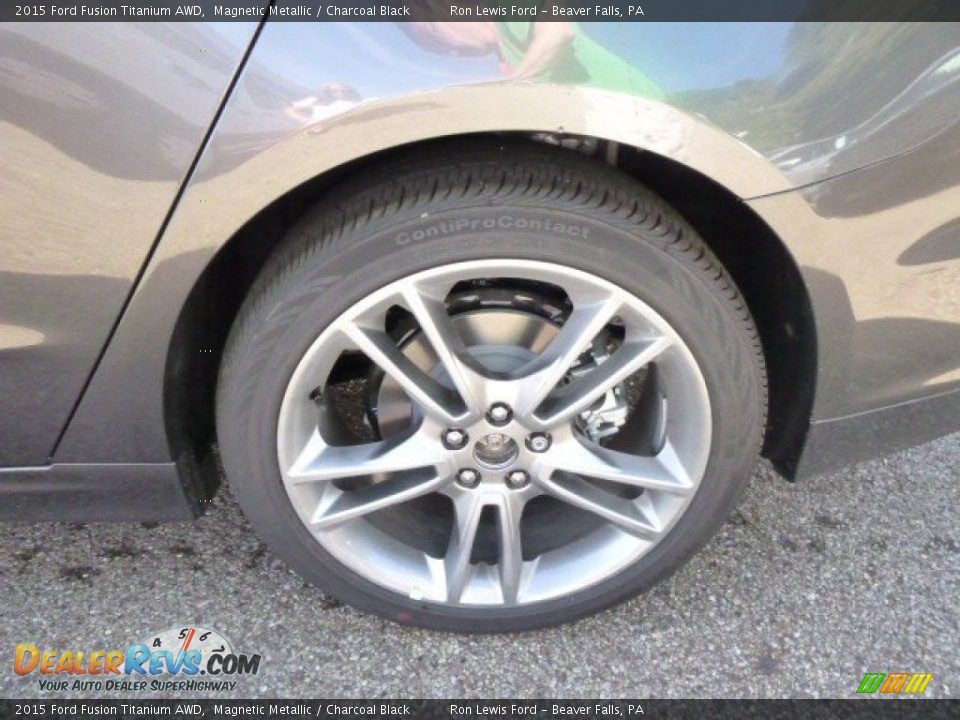 2015 Ford Fusion Titanium AWD Magnetic Metallic / Charcoal Black Photo #9