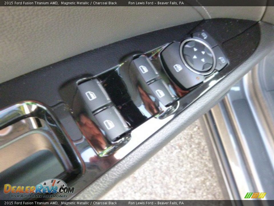 2015 Ford Fusion Titanium AWD Magnetic Metallic / Charcoal Black Photo #13