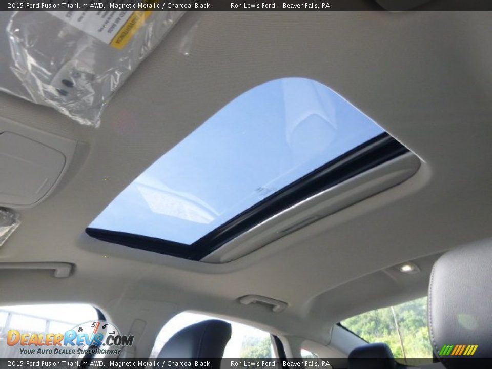 2015 Ford Fusion Titanium AWD Magnetic Metallic / Charcoal Black Photo #15