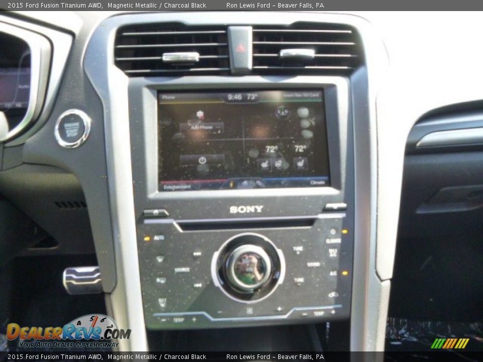 2015 Ford Fusion Titanium AWD Magnetic Metallic / Charcoal Black Photo #16